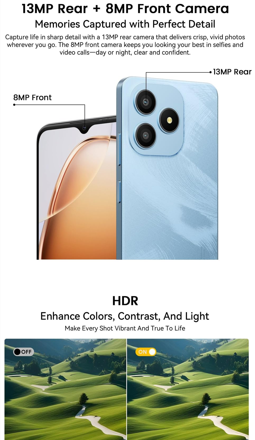 Blackview Wave 9C 4G AI Smartphone Offerte, 6,56'' 600nits Schermo, 12GB+128GB(2TB Esterna), 3 Assistenti Intelligenti IA, 13MP+8MP, 3 Slot per Schede, Android 15 DUAL SIM Cellulare Libero, GPS Nero