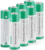 Vista 5 de Enegitech Batería de litio AA, batería de litio doble A de 1.5 V para cámara Blink al aire libre, bloqueo inteligente, cámara de sendero, linterna