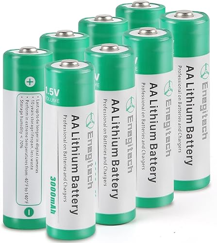 Miniatura 9 de Enegitech Batería de litio AA, doble A, batería no recargable de 1.5 V, 3000 mAh, batería de hierro de litio de larga duración para cámara de