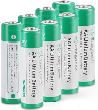 Enegitech AA Lithium Battery, Double A Lithium Battery 1.5V for Blink Outdoor Camera, Smart Lock, Trail Camera, Flashlight Non-Rechargeable AA 8 Pack