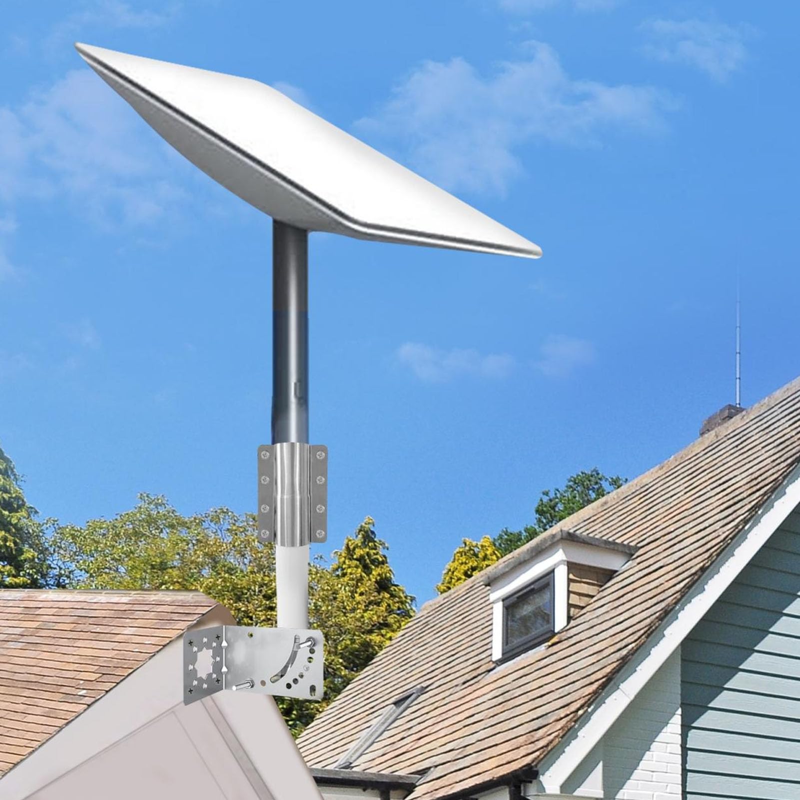 Alomejor Satellite Internet Mount Kit, Adjustable Weatherproof Design | Robusta struttura in acciaio inossidabile, sostiene fino a 110 libbre, adatto per uso esterno, adatto per parabola V2