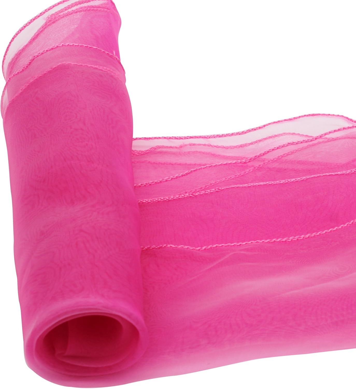 50 Pcs Organza Chair Sashes for Wedding Decoration Banquet Party Event Supplies Chair Bows Ties Cover Bands - Pink