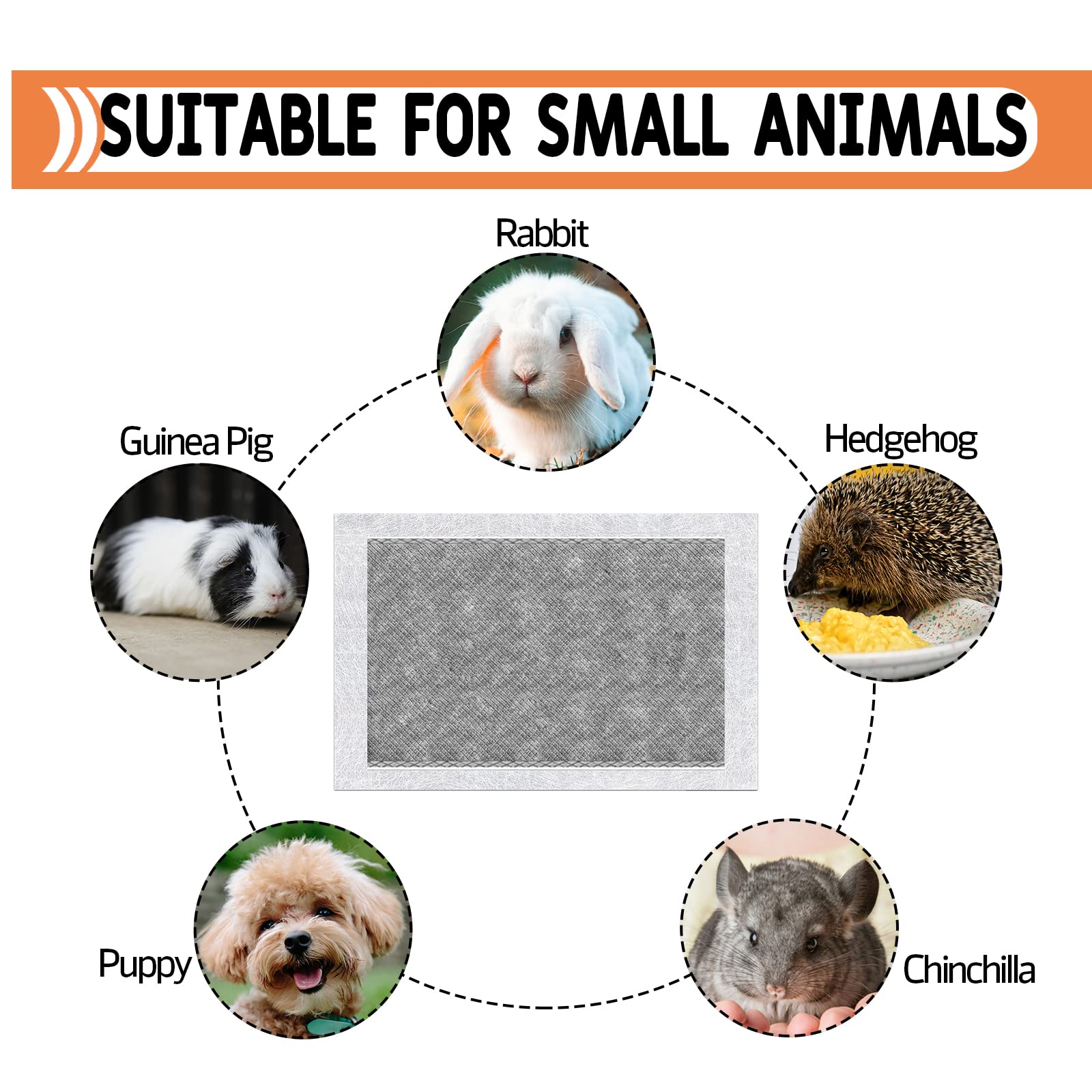 Ropa de cama de cobayas, forros desechables para jaulas de cobayas, almohadillas absorbentes e impermeables que controlan el olor para cobayas, conejos y otros animales pequeños. 24 x 47