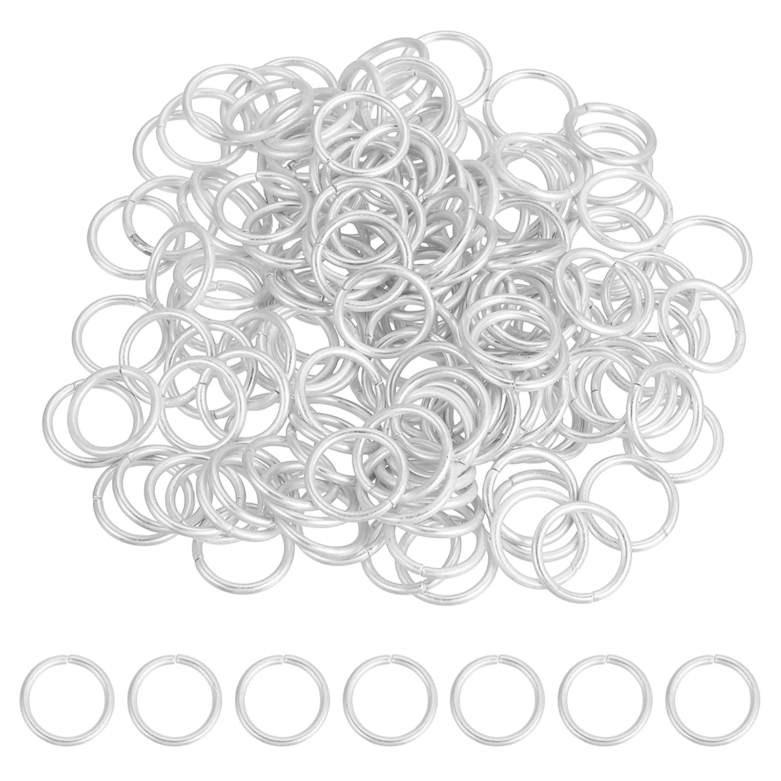 sourcing map 200 Pcs Open Jump Rings, 18mm Split Metal O Ring 2mm Thick Keychains Connector Ring for Jewelry Making DIY Necklaces Bracelet Earrings Craft Making, Matte Silver