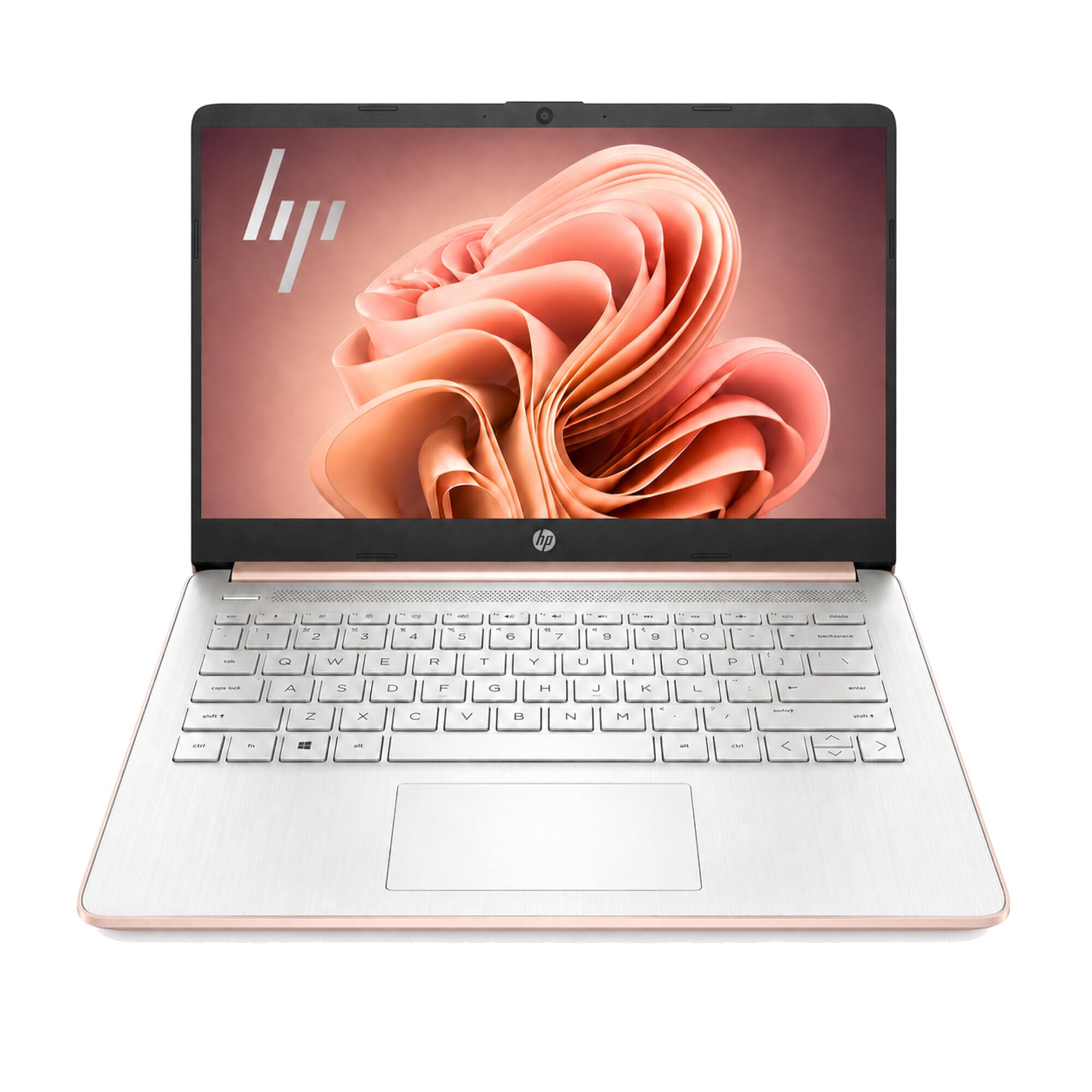 HP Ultrabook Laptop, 8GB RAM, Intel 4 Cores, Rose Gold, No Mouse | 128GB Emmc, Copilot AI, Long Battery Life, Lightweight, Windows 11