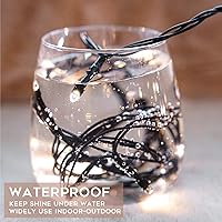 Vista 8 de suddus Luces blancas para árbol de Navidad para exteriores, 66 pies, 200 luces LED de Navidad con 8 modos, luces parpadeantes para árbol de Navidad