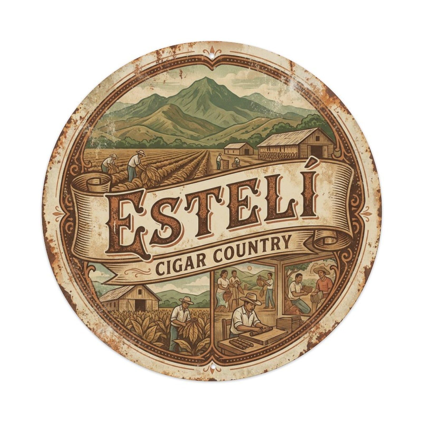 Nicaragua Travel Vintage Esteli Metal Tin Sign
