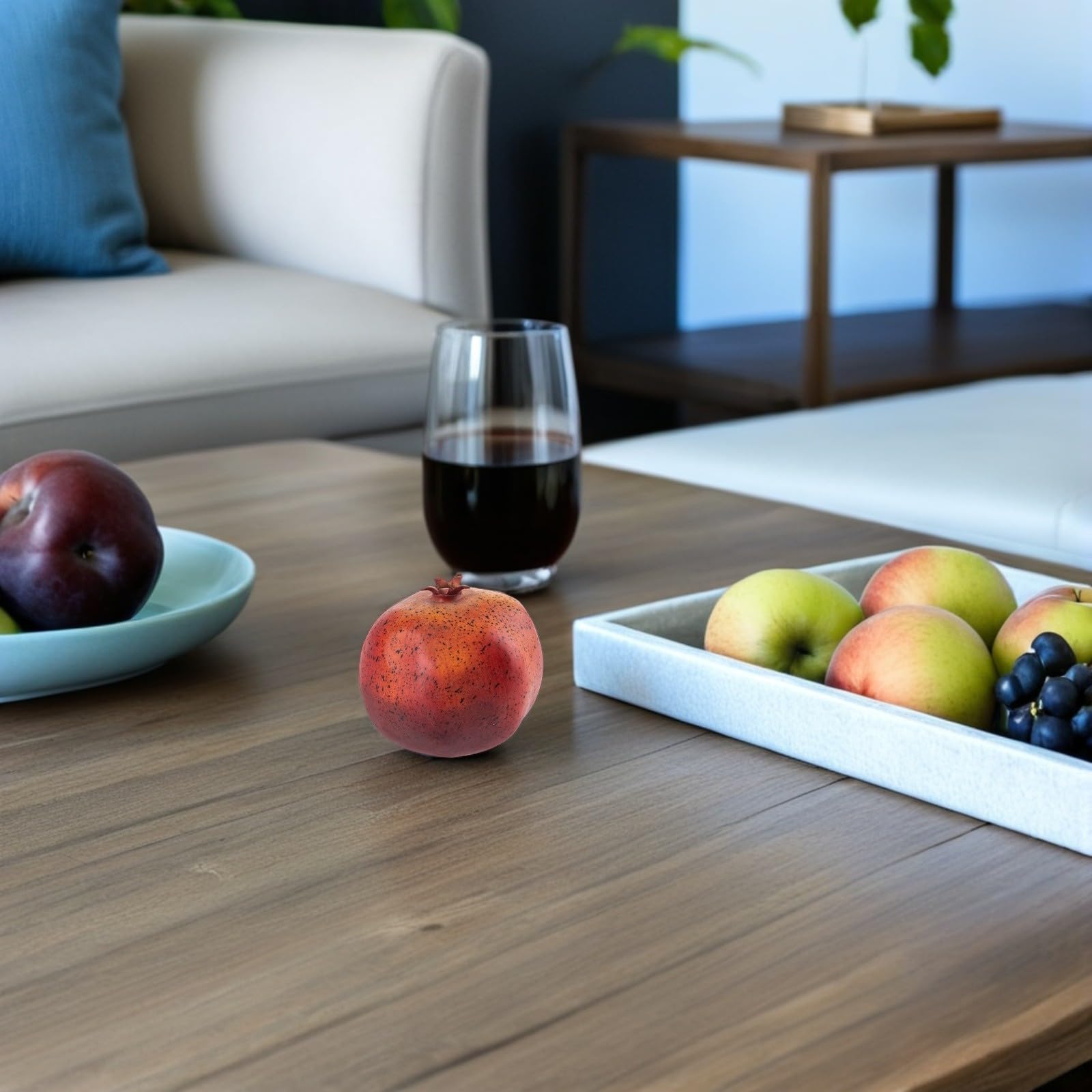 Ipetboom Frutti Artificiali Decorativi 6 Pezzi Melograni Rossi in Schiuma Pesata Design Realistico per Fotografia Alimentare e Spazi Eventi Facile da Posizionare