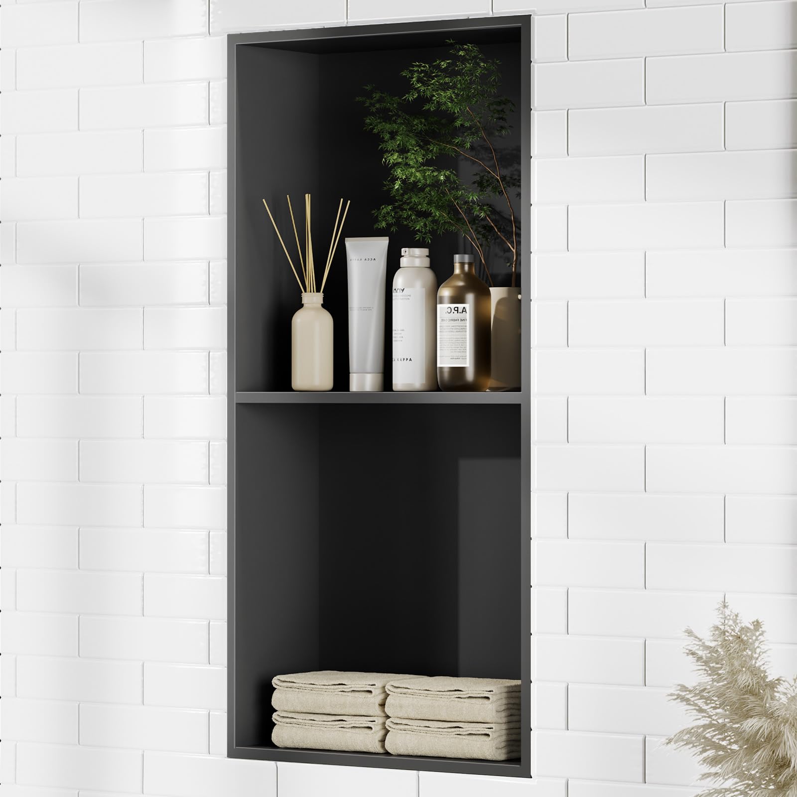 Bathbliss Shower Niche No Tile Recessed Wall Niche 11 18x22 3 SUS304 Stainless Steel Shelf Leak Proof Waterproof