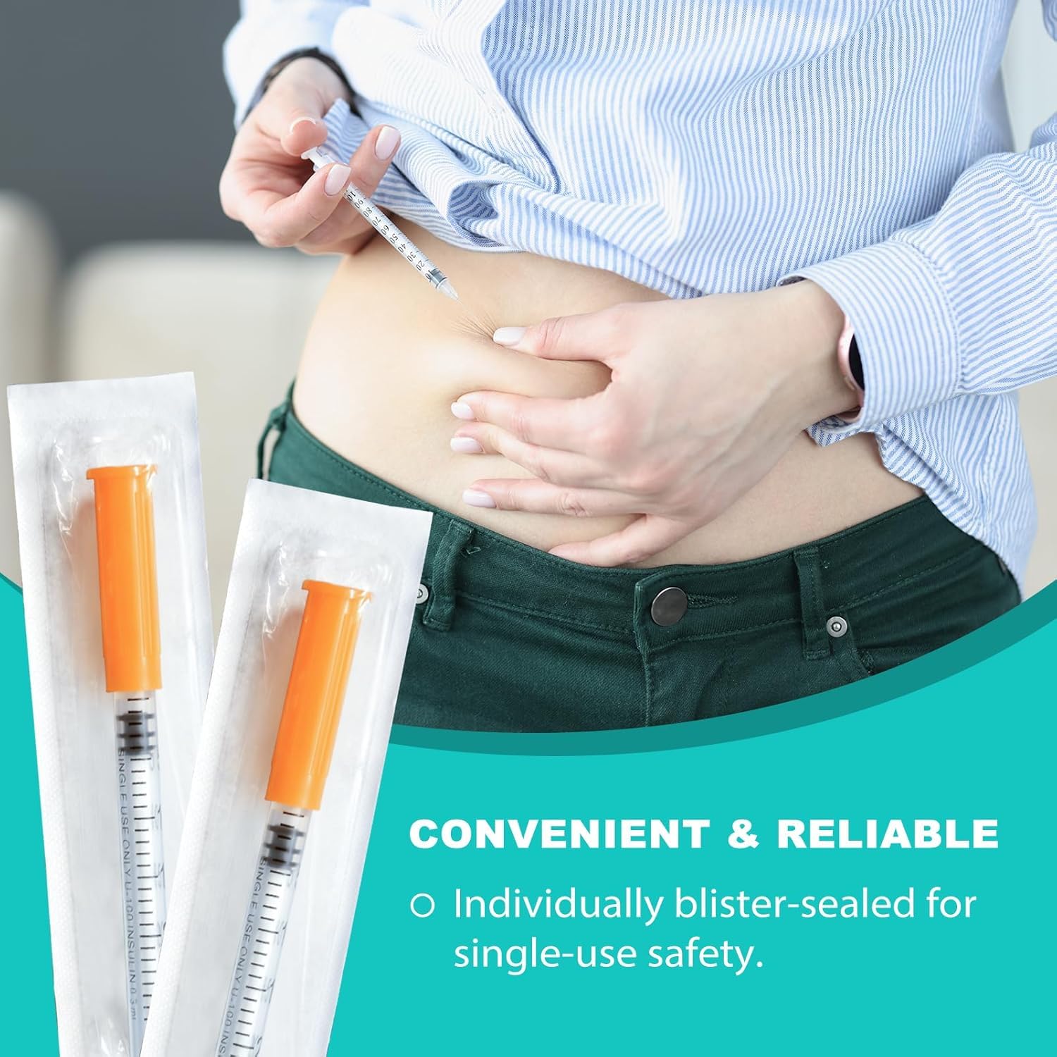 1ml/cc Disposable Syringe with 30G 5/16" (8mm) Needle, Lab Supplies,Individual Wrapped, Pack of 100 (30G 5/16"(8mm)) — Amazon image 3