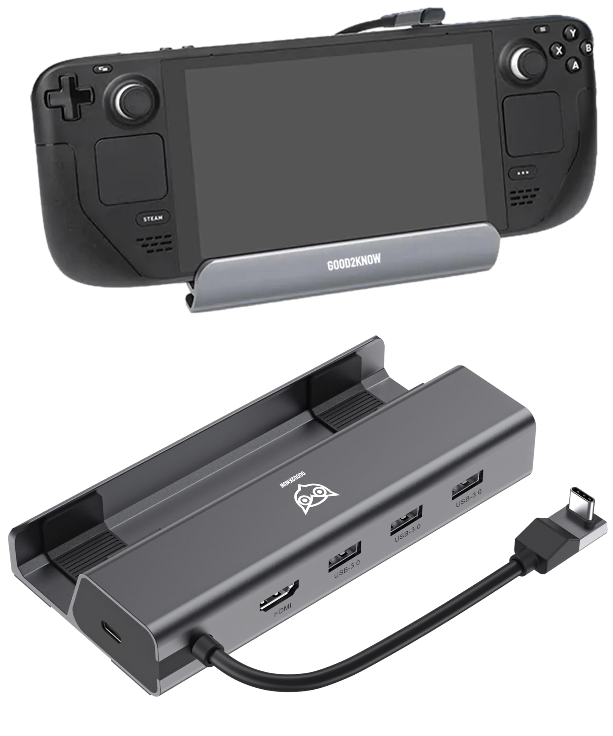 Good2know Steam Deck Dock - Docking station multifunzione per console Valve Steam Deck, switch, ipad - 6 in 1-4k hdmi - Ethernet - PD