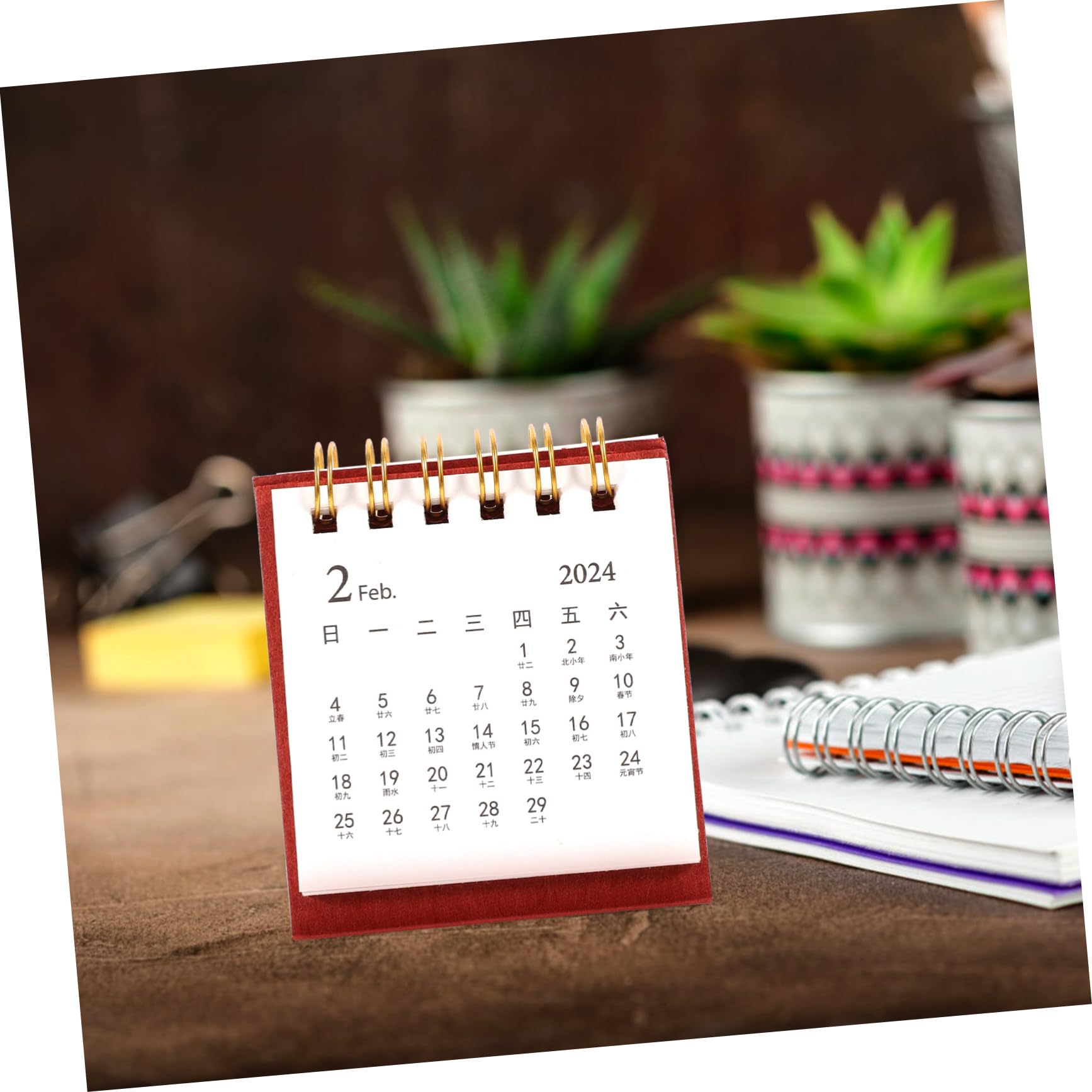 Calendario da Tavolo in Spessa Calendario Mensile da Scrivania Rilegatura Spirale Decorazione per Casa e Ufficio Design Semplice e Moderno