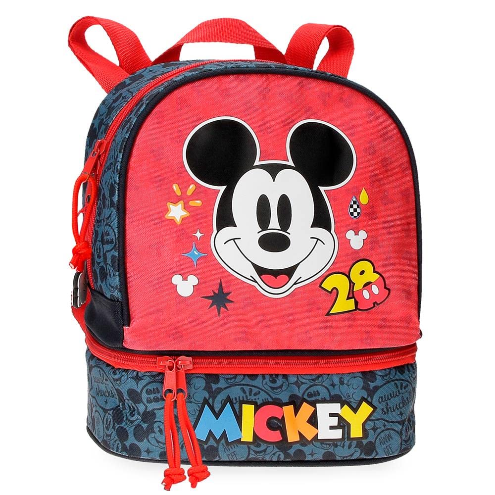 Disney Mickey Get Moving Mochila con porta merienda Multicolor 23x28x13 cms Poliéster 8,37L