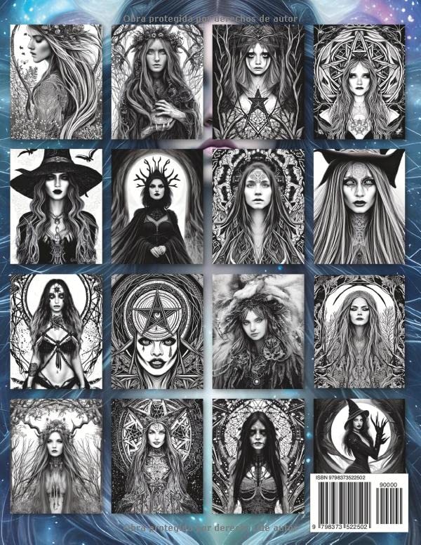 Miniatura 2 de Brujas para Colorear Libro de Colorear Fantasía para Adultos con Brujas Paganas, Blancas, Siniestras, Ancestrales y muchas más (151 Páginas) (Libros