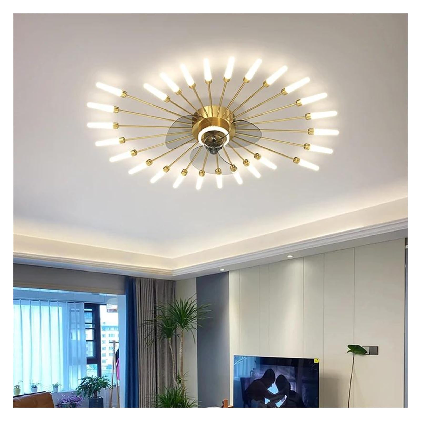 SXDMOUBK Modern d Chlier Ceiling Fan Lamp for Living Room & Bedroom Dimmable Lighting Fixture Slish Home Decor 70cmLustre Design