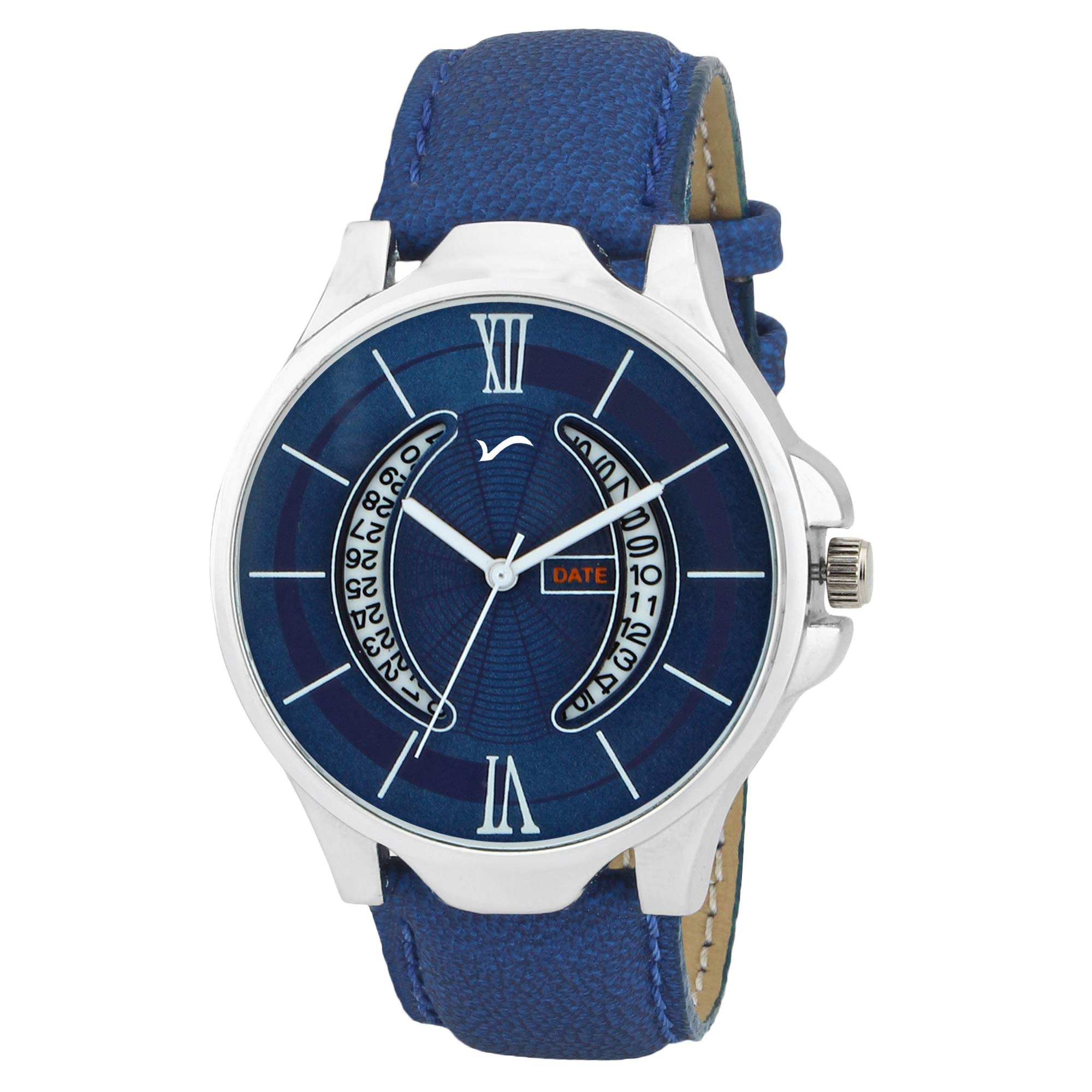 WRIGHTRACK Exclusive Quartz Movement Leather Strap Date Working Blue Dial Analogue Mens and Boys Wrist Watch (WTSM05) (B07MFJMW77) Amazon Price History, Amazon Price Tracker