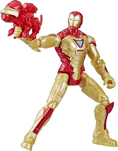 Miniatura 3 de Marvel Mech Strike Mechasaurs Iron Man Figura de acción, 4 pulgadas, con accesorio de arma, juguetes para niños a partir de 4 años, tamaño mediano