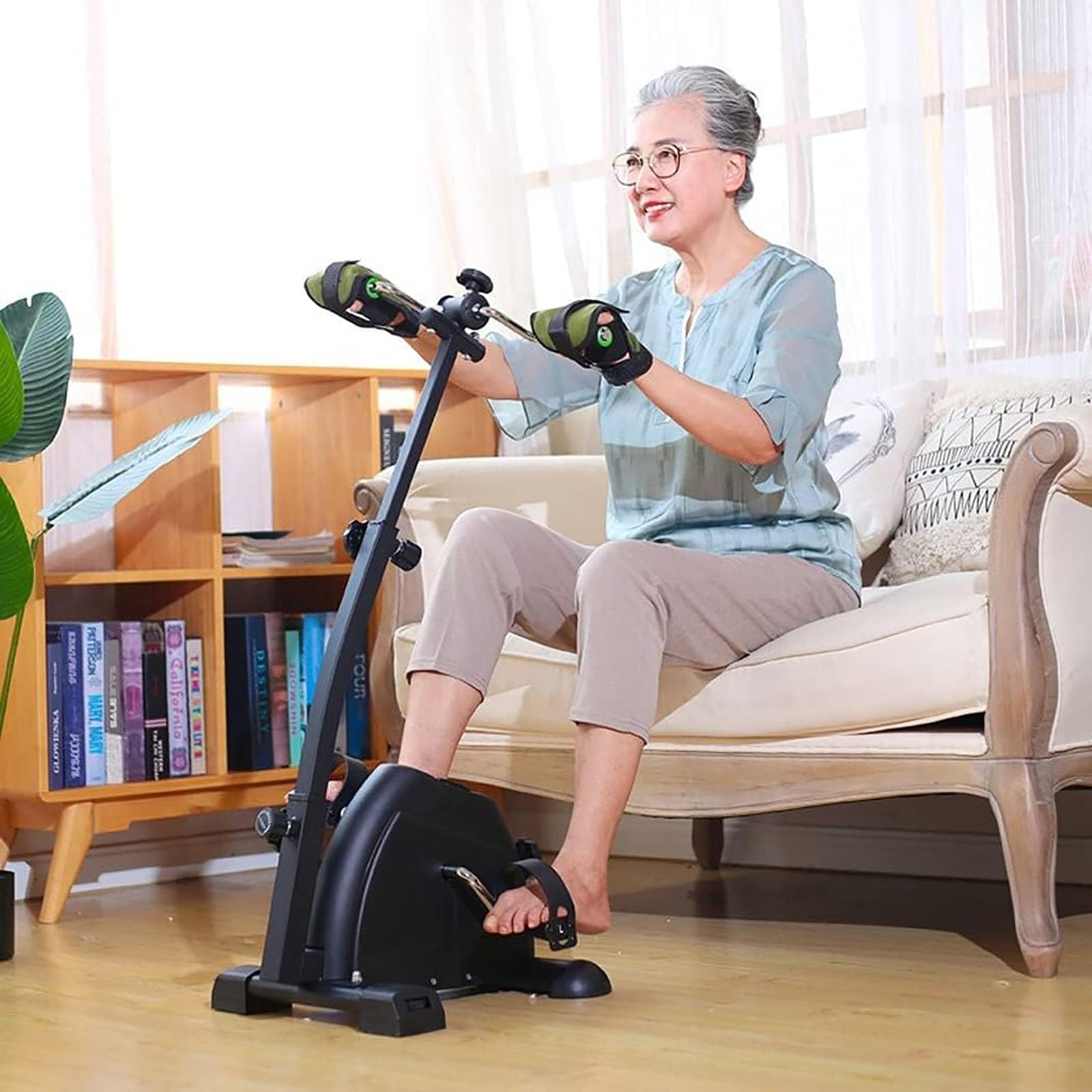 Rower treningowy Rower do ćwiczeń, kryty rower rehabilitacyjny do szpitala, starsza maszyna do pedałowania rąk i nóg z wyświetlaczem LCD