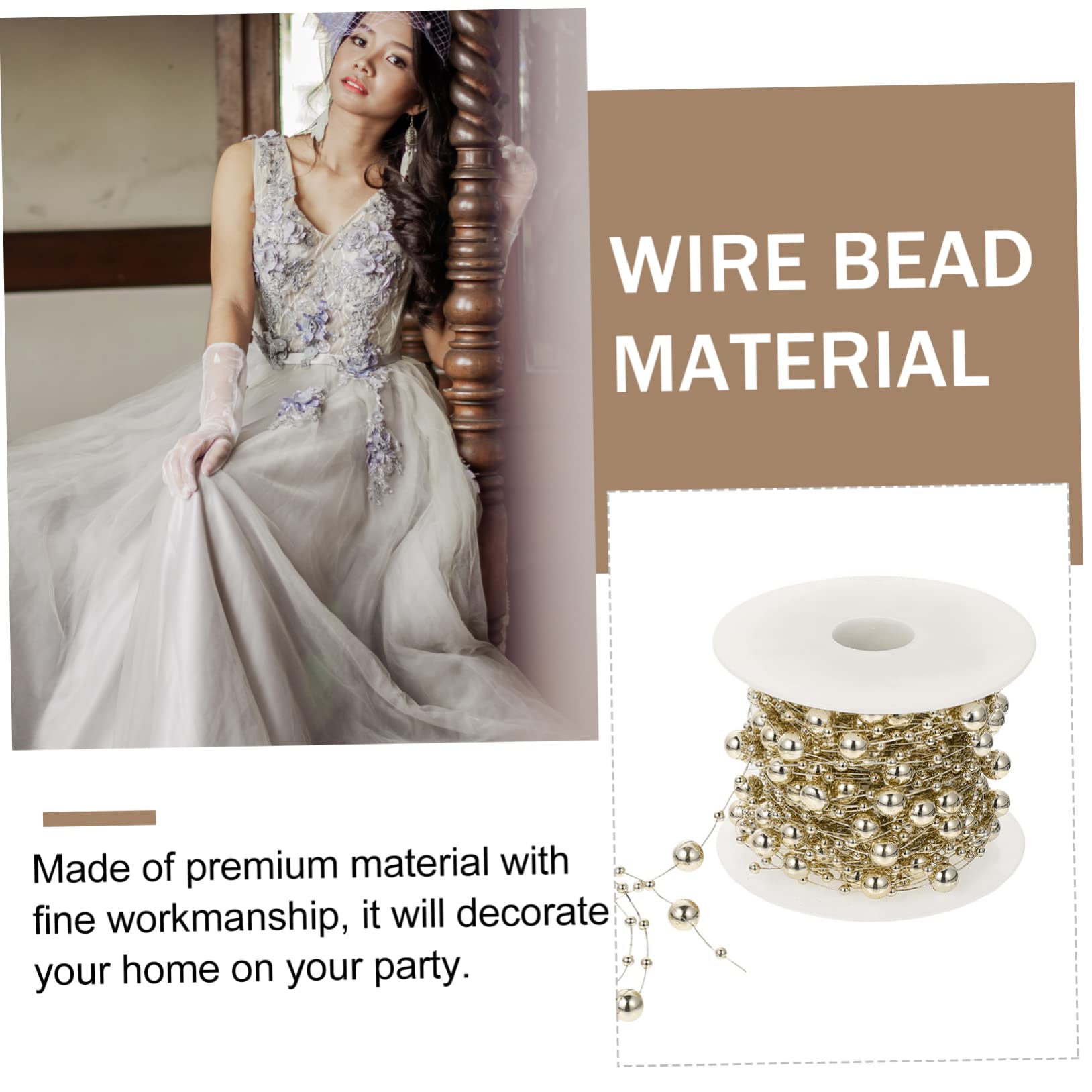 3rollen Dekorative Perlenkette Für Hochzeit Und -projekte Galvanisierte Schmuckperlen Hochwertige Bead Chain Für Festliche Anlässe Und Bastelarbeiten