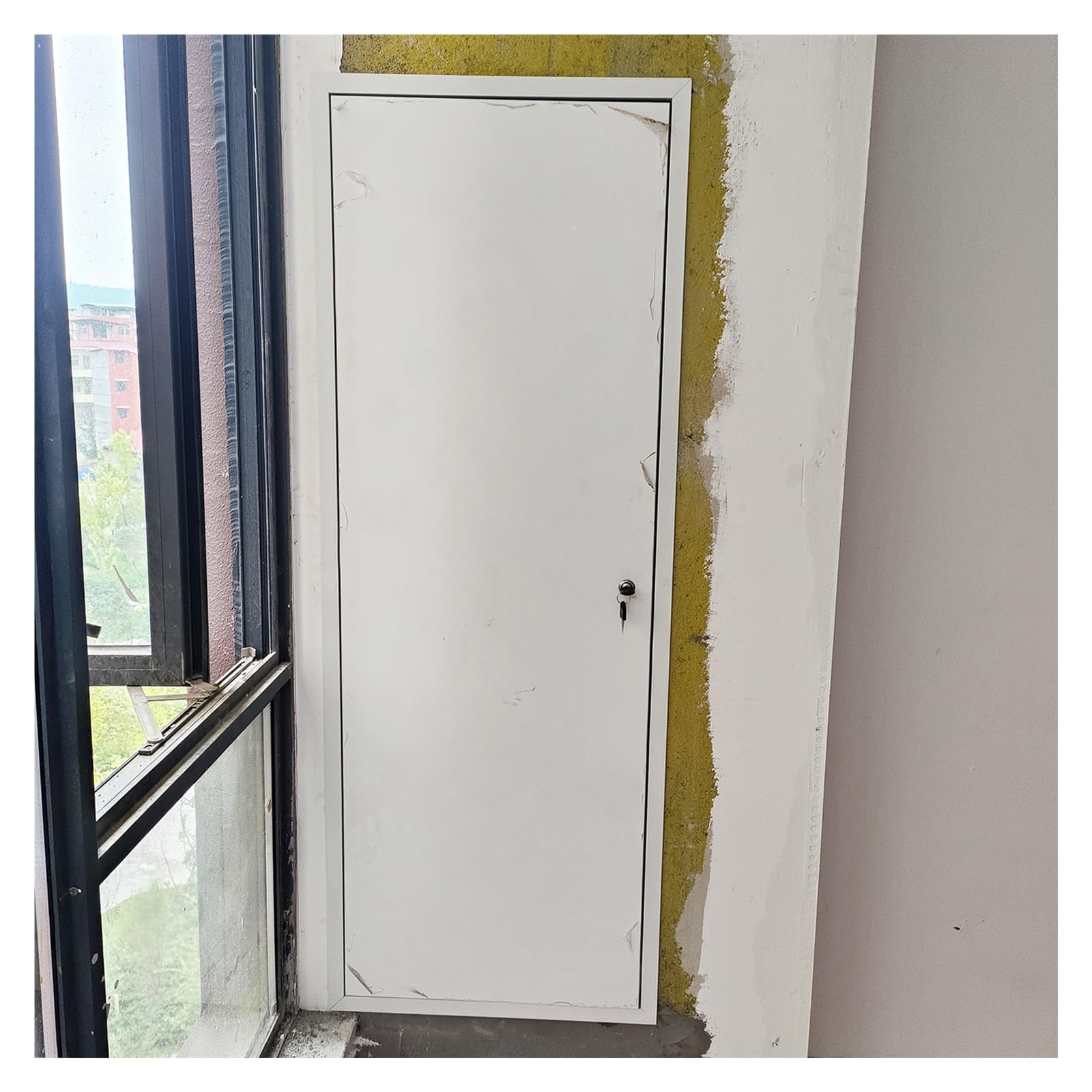 Customizable Aluminum Access Panel - Locking Inspection Hatch, Black/White Finish(White,55x85cm)