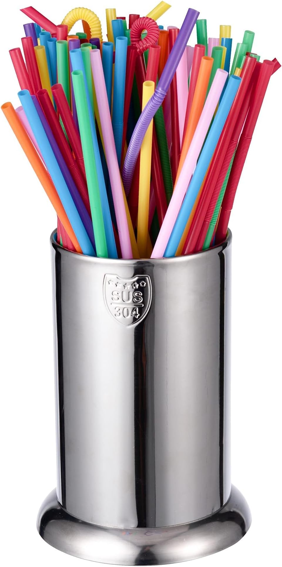 IMEEA Straw Holder for Counter SUS304 Stainless Steel Straw Dispenser Coffee Stirrers Holder