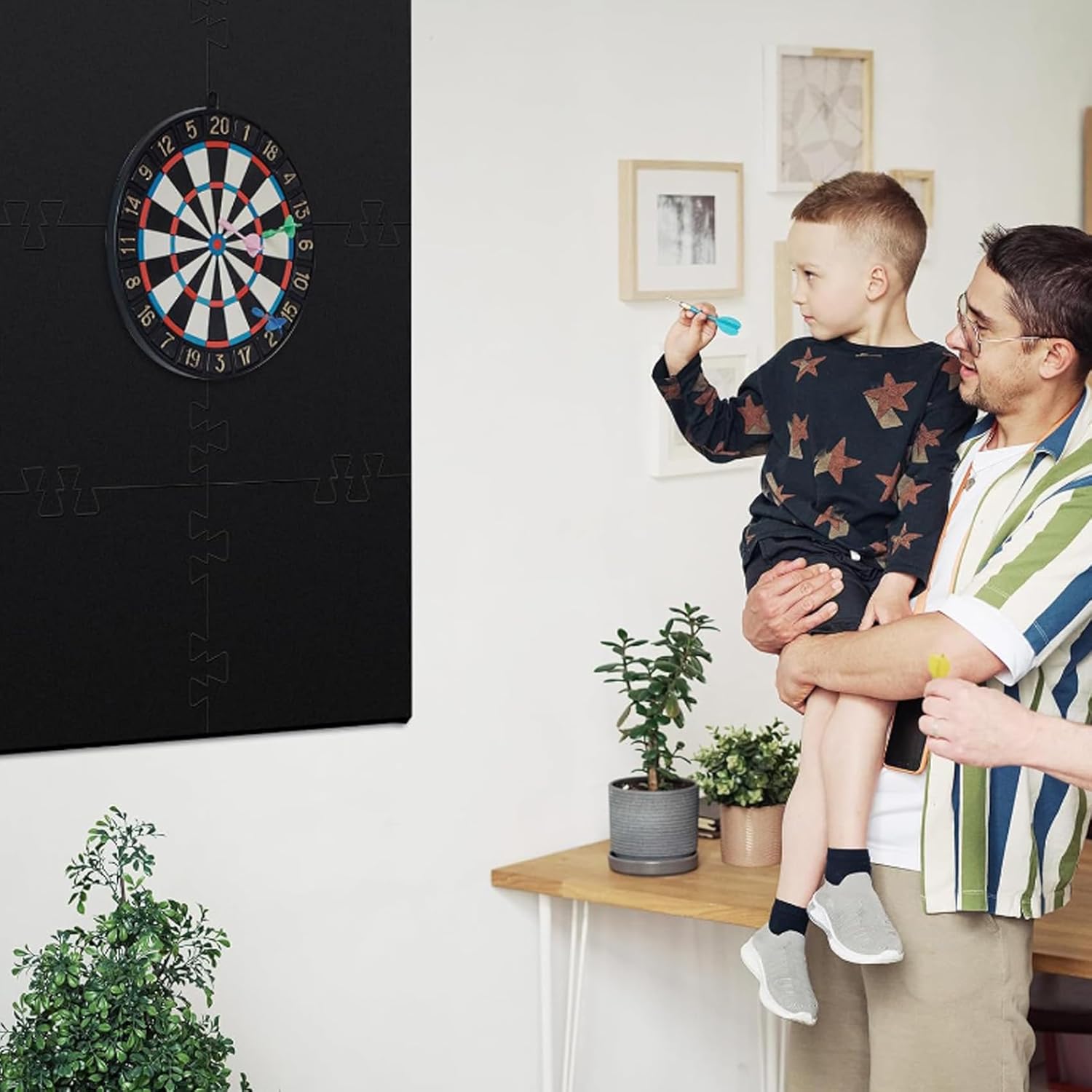 Dartboard Surround Ring, Protective EVA Wall Cover for Missed Throws, Easy Assembly Dart Board Wall Protector Ring Splicing, for Dart Lovers