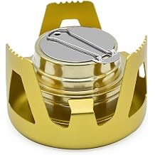 Outdoor Mini Portable Alcohol Stove Burner for Backpacking, Hiking, Camping, Survival - Gold