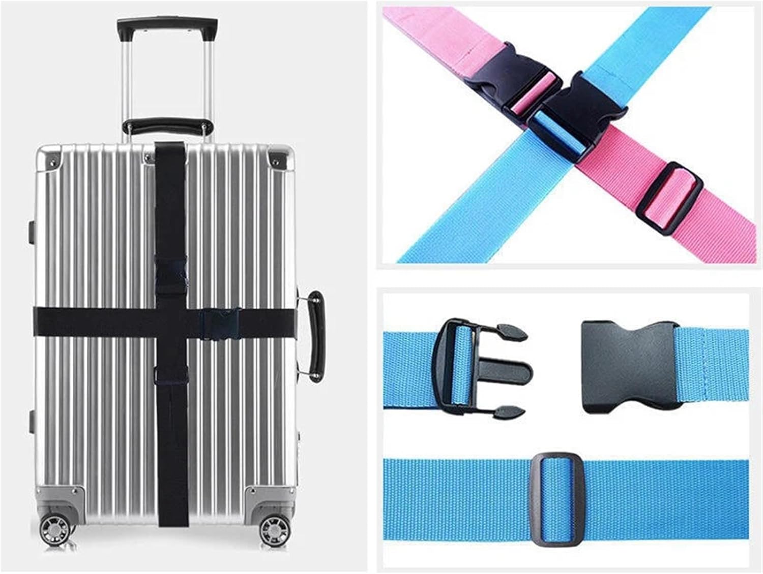 Luggage Straps 14 Pieces Luggage Strap Adjustable Travel Suitcase Buckle Strap for Packing(Orange Straps)