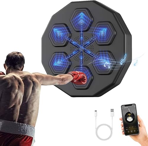 Máquina de boxeo de música inteligente con Bluetooth, soporte de pared para el hogar, boxeador electrónico de enfoque inteligente para entrenamiento