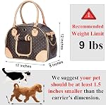 Adriene's Choice Luxury Pet Carrier Puppy Small Dog Carrier Cat Carrier Bag Waterproof Premium PU Leather Carrying Handbag for Outdoor Travel Walking Hiking Shopping