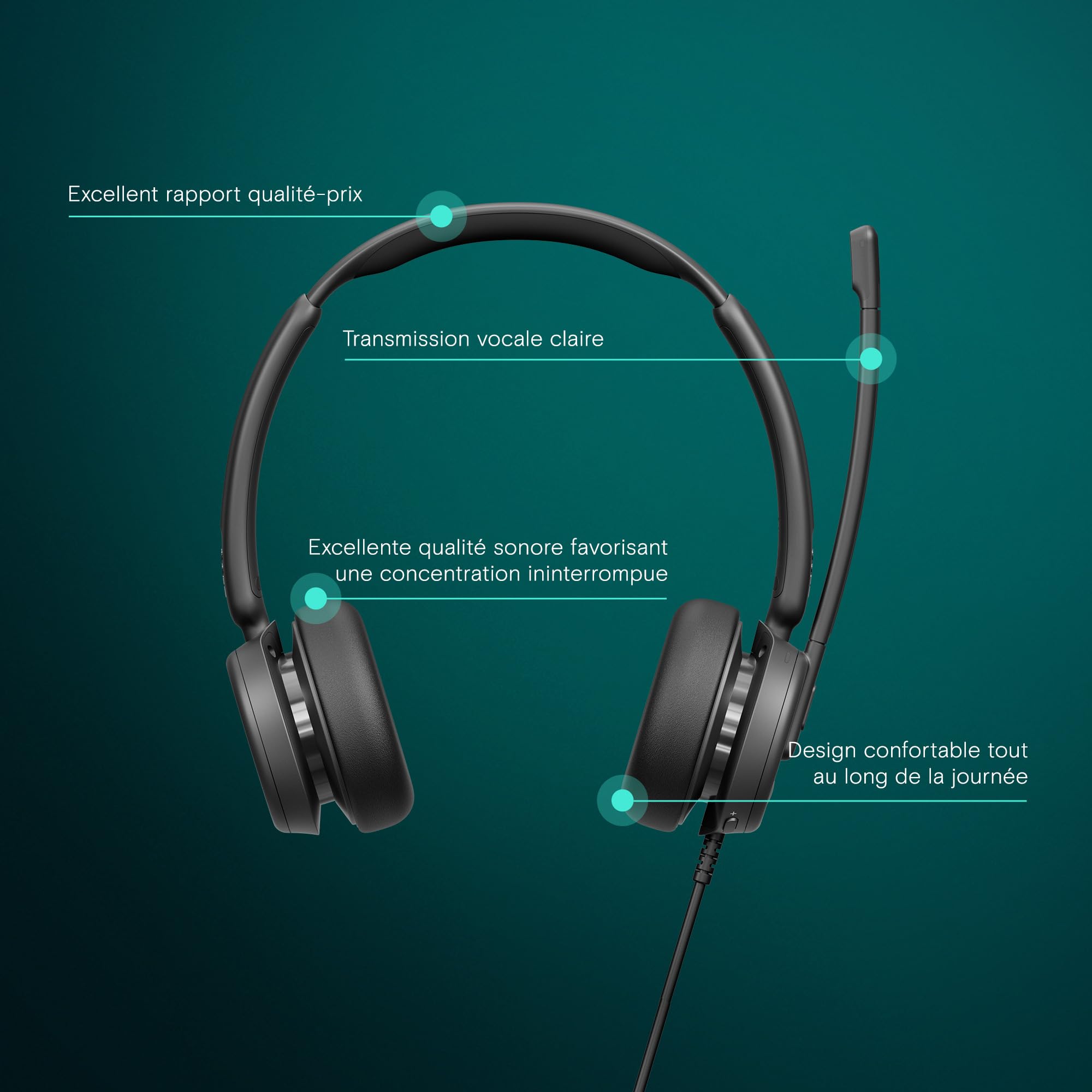 EPOS Impact 460T Casque Binaural on-Ear USB-C & USB-A avec Double Micro Anti-Bruit, Certifié Microsoft Teams, Plug-and-Play, Idéal pour Bureau, Travail à Distance, Zoom et Appels Business