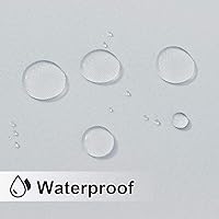 Vista 53 de NICETOWN Cortinas grises para exteriores para patio, impermeables, 2 paneles, resistentes al viento, a prueba de óxido, ojales superiores e