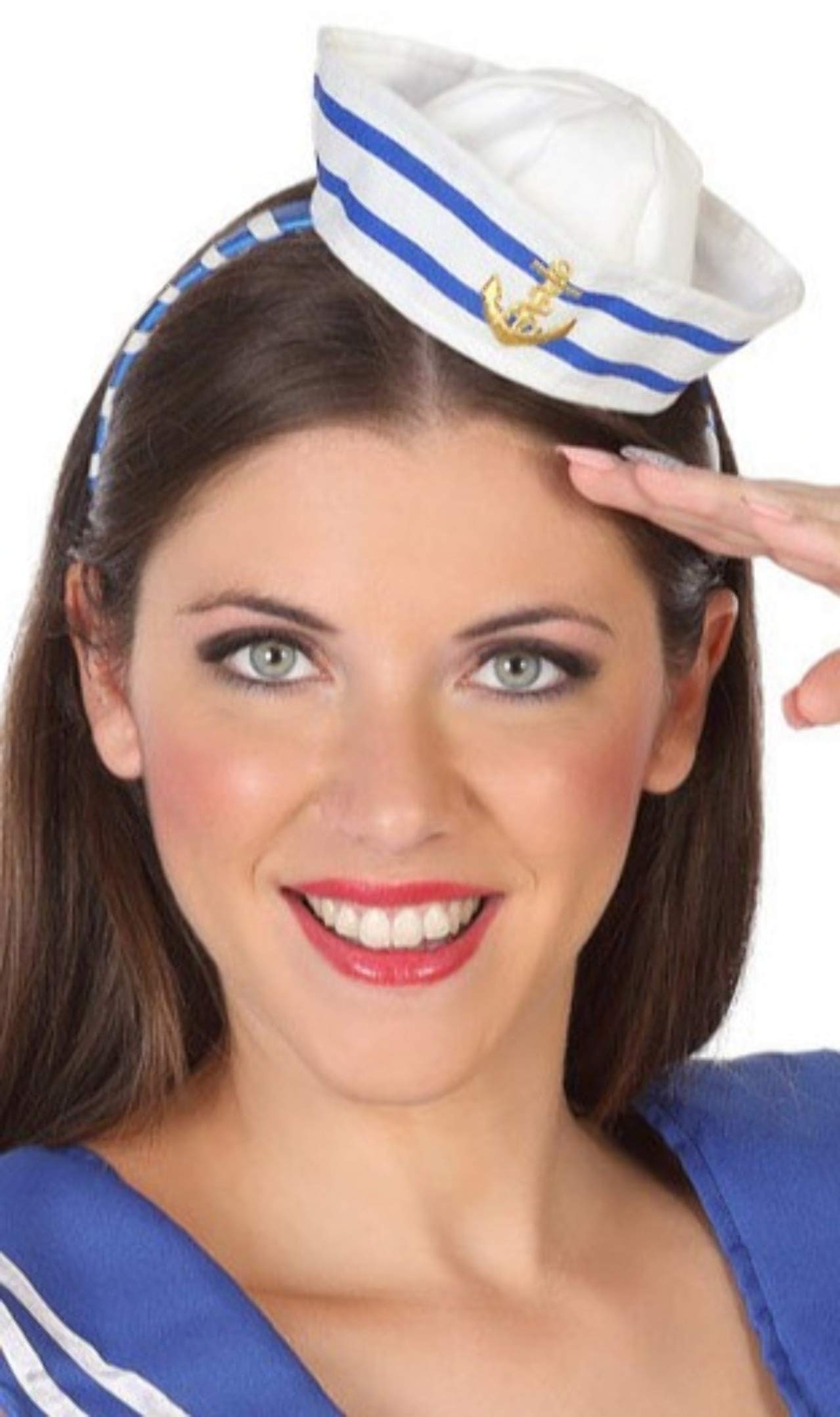 Atosa-48834 Navy Hat, White, Single (48834