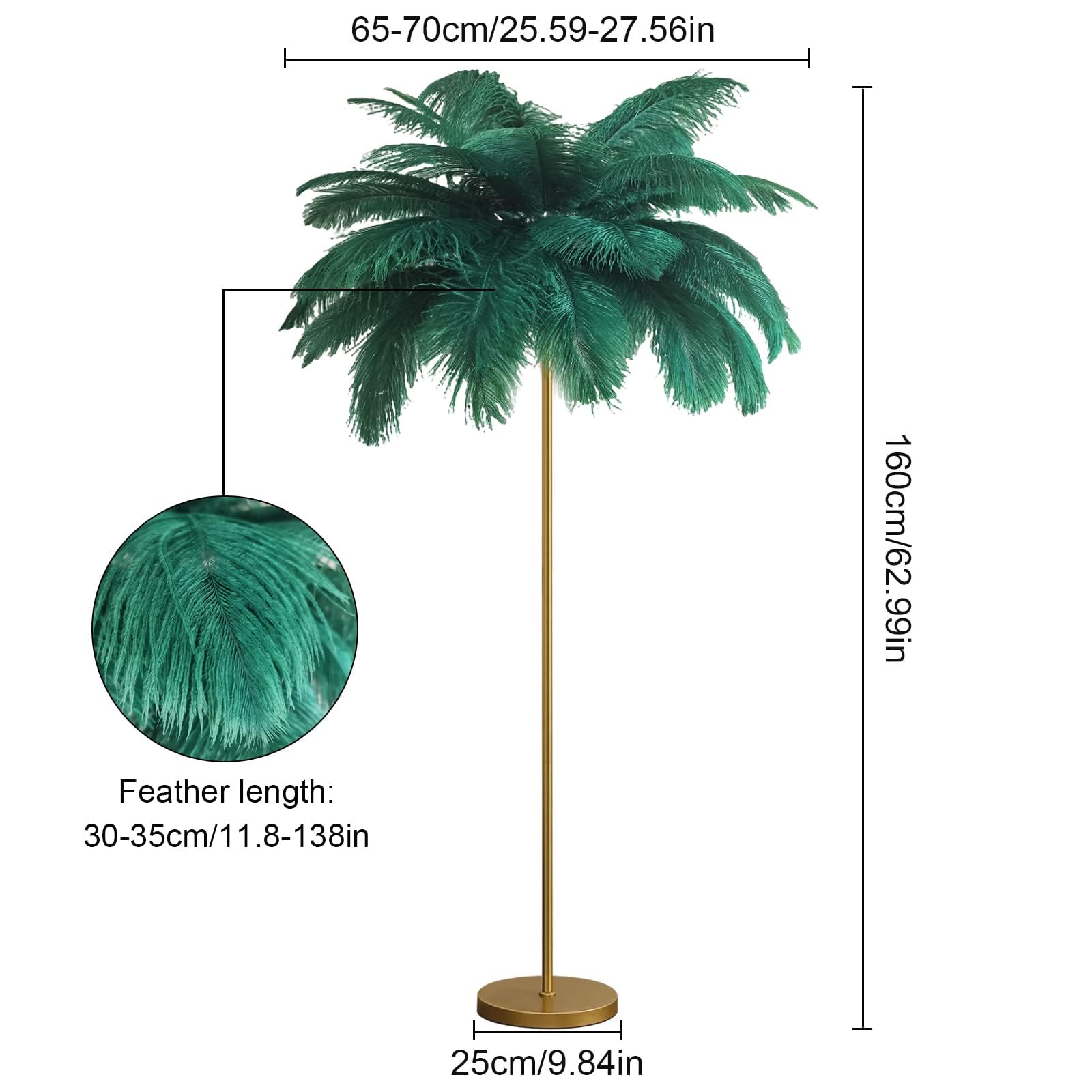 KKXXYQFC Lampada da con Piume - Lampada da con Piume di Struzzo a 6 luci per Soggiorno e camere da Letto den Base Ele -in Lighting