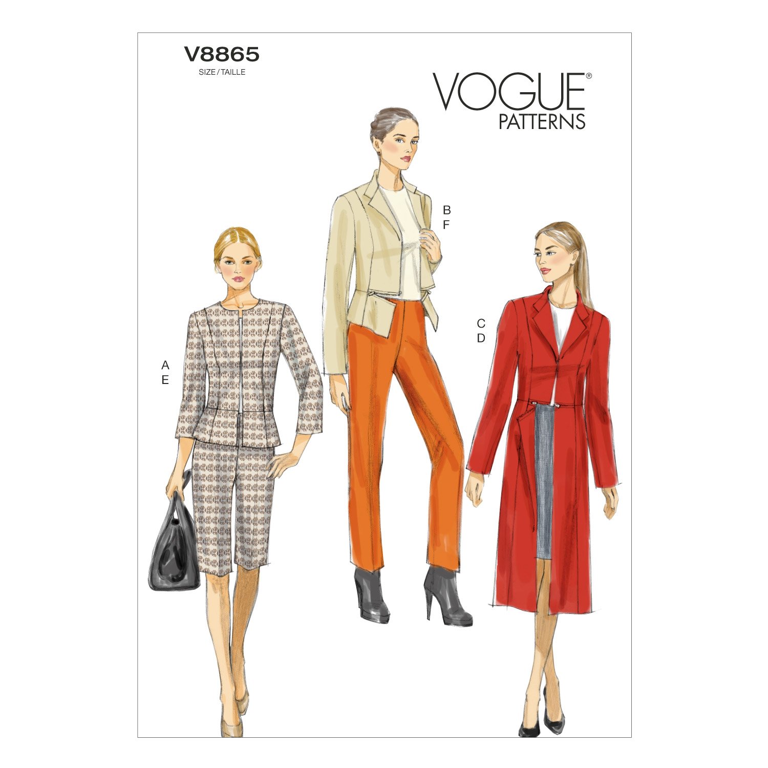 Patron couture Vogue V8865 veste et jupe femme pour un tailleur haut de gamme