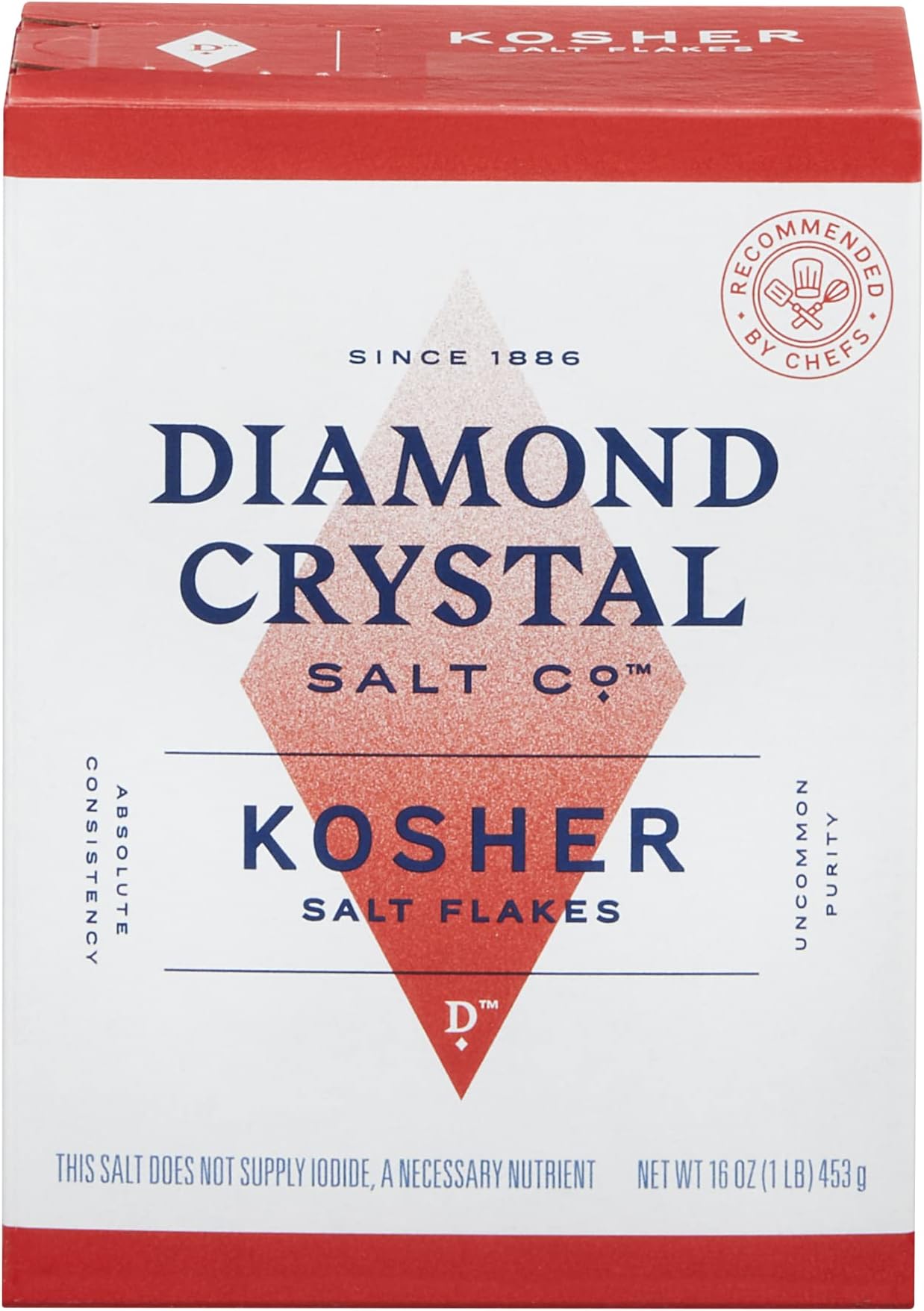 Diamond Crystal Kosher Salt Flakes โ Full Flavor, No Additives - Pure and Nat...