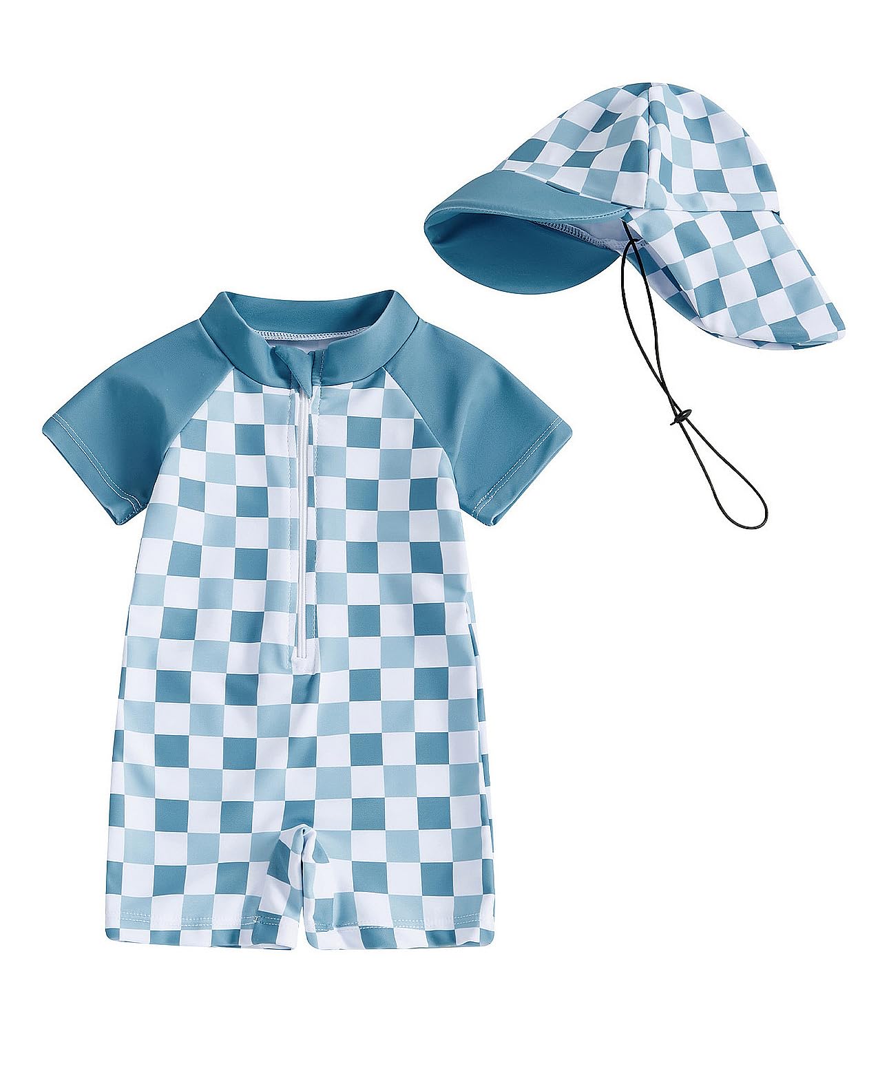 DivingBirds Bañador Bebe Niño Niña, Bañador Bebe Niño Protección UV 50, Traje De Baño Bebe con Gorro, Camiseta Solar Bebe Fato Baño UV, 3 Meses - 3 Años