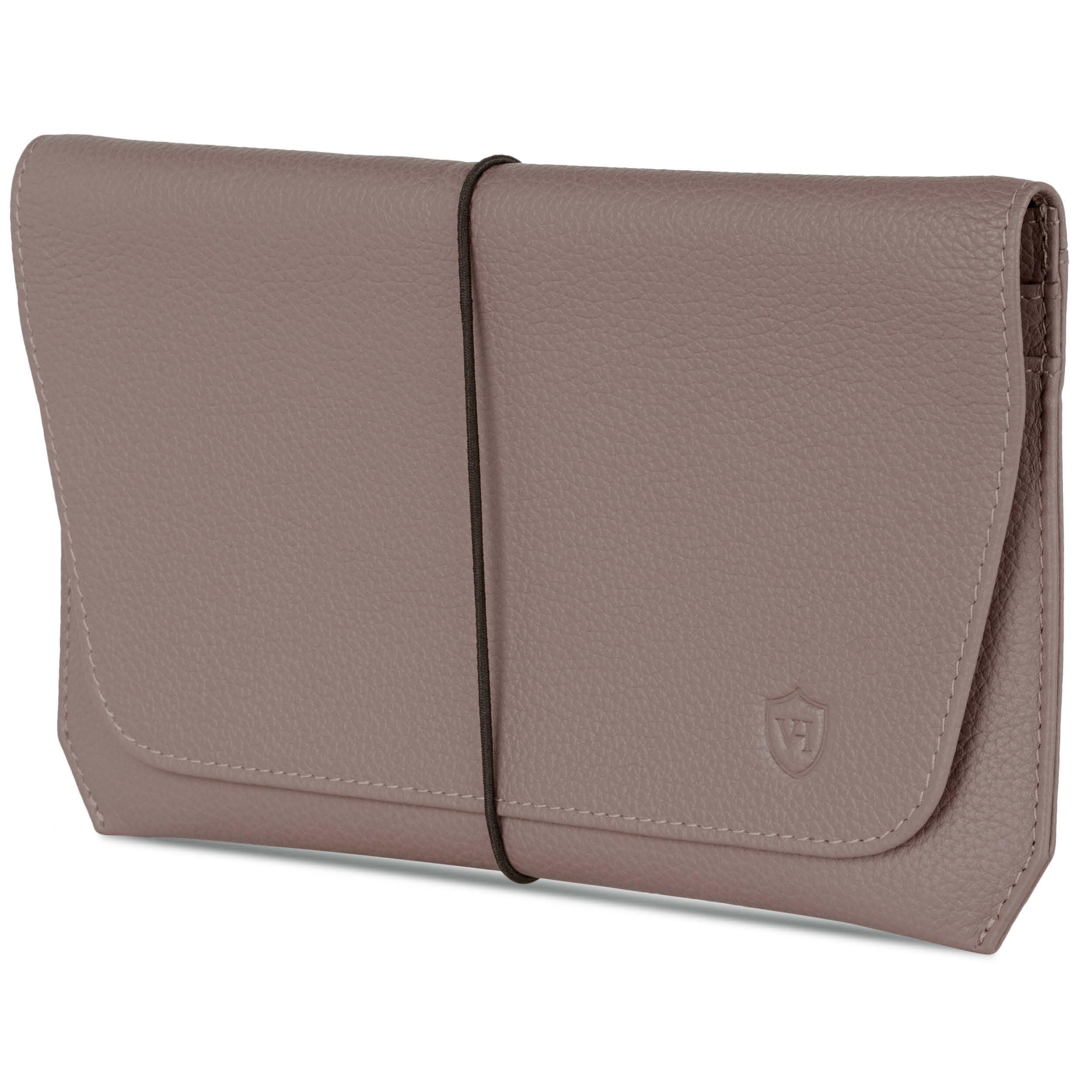 VON HEESEN Funda para pasaporte, pardo, talla única, Horizontal