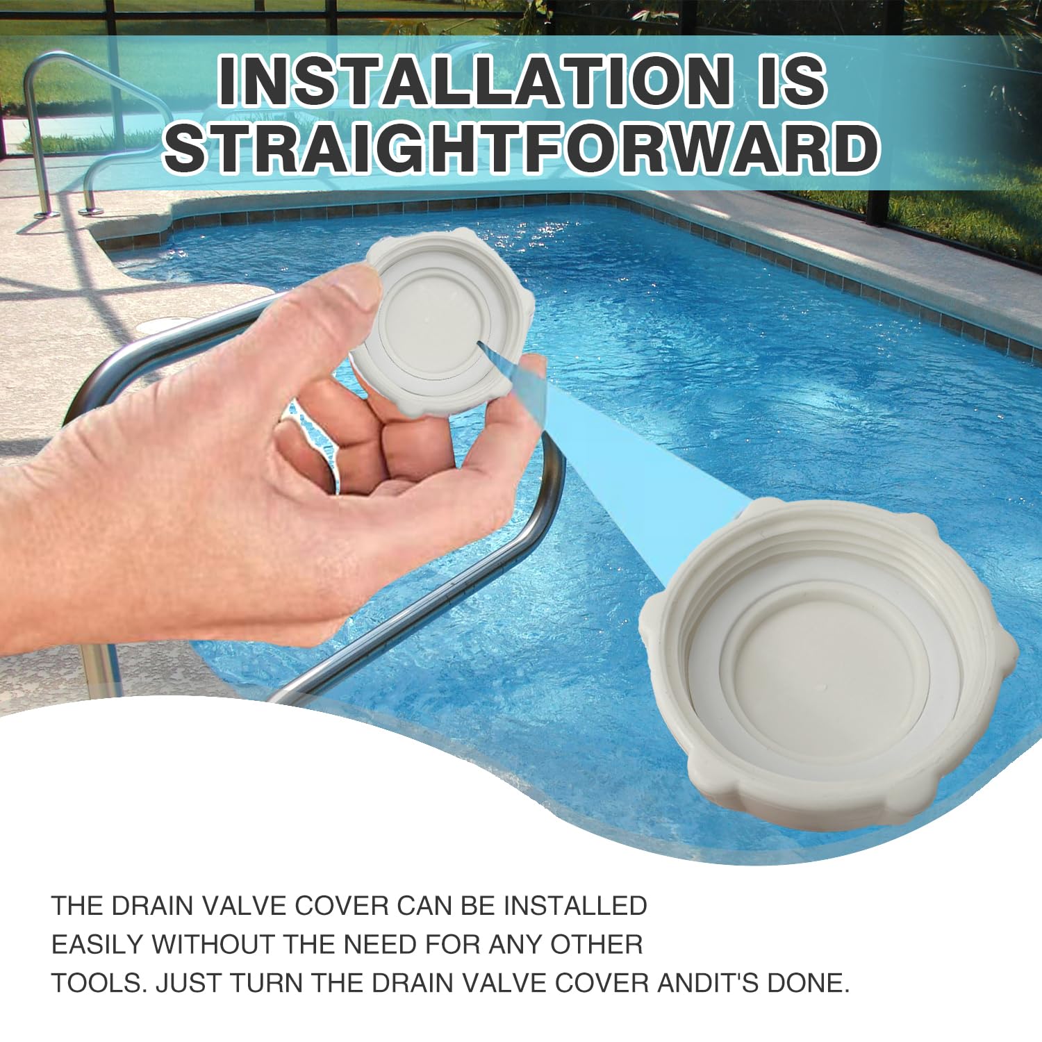 2 Couvercles De Vidange Pour Piscine Coleman - Compatibles P01006, P6D1158 - Gris Résistant Aux UV Et à L'Eau - 4