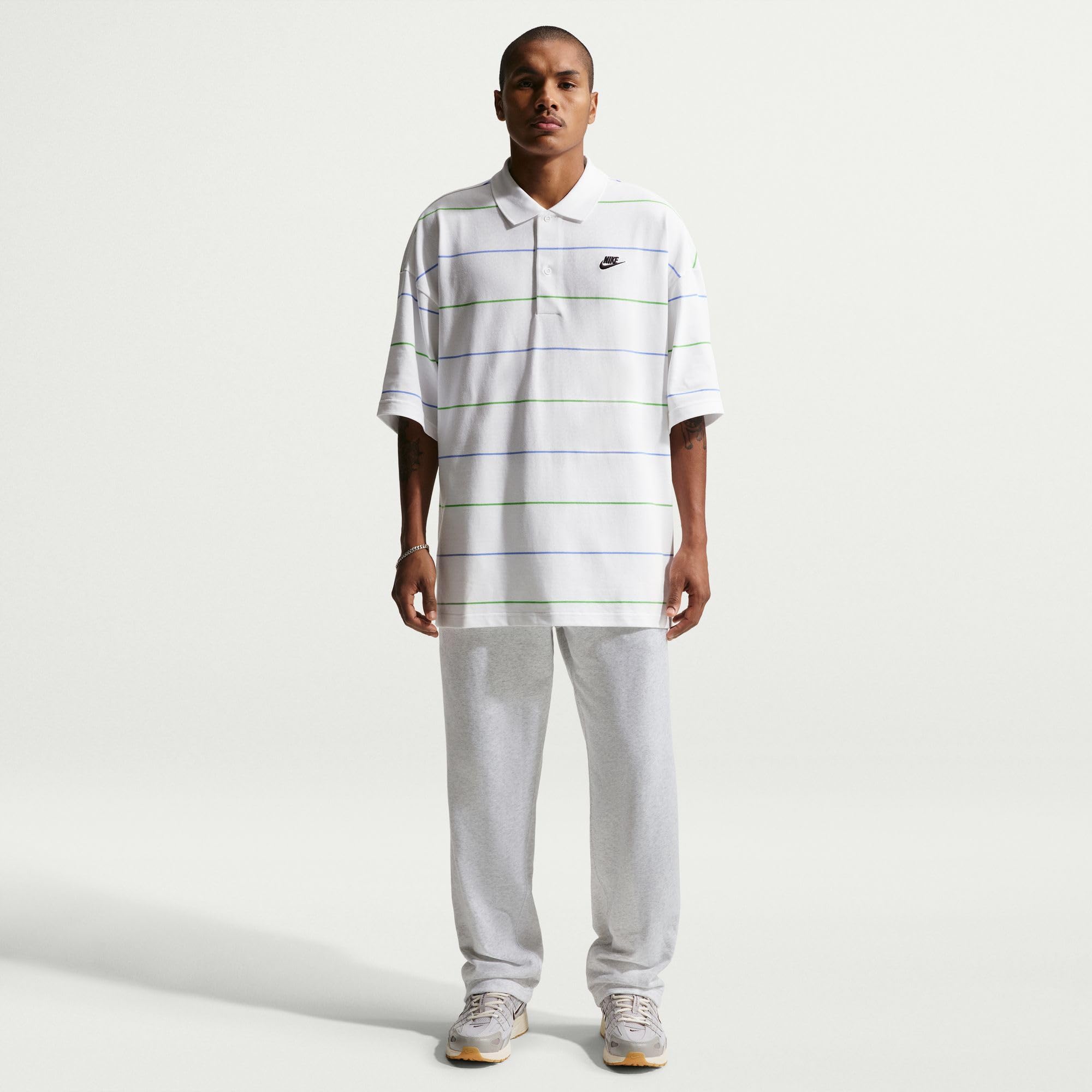 Nike Nike Sportswear Club Polo Oversize A Rayas - Hombre Polo Oversize Hombre