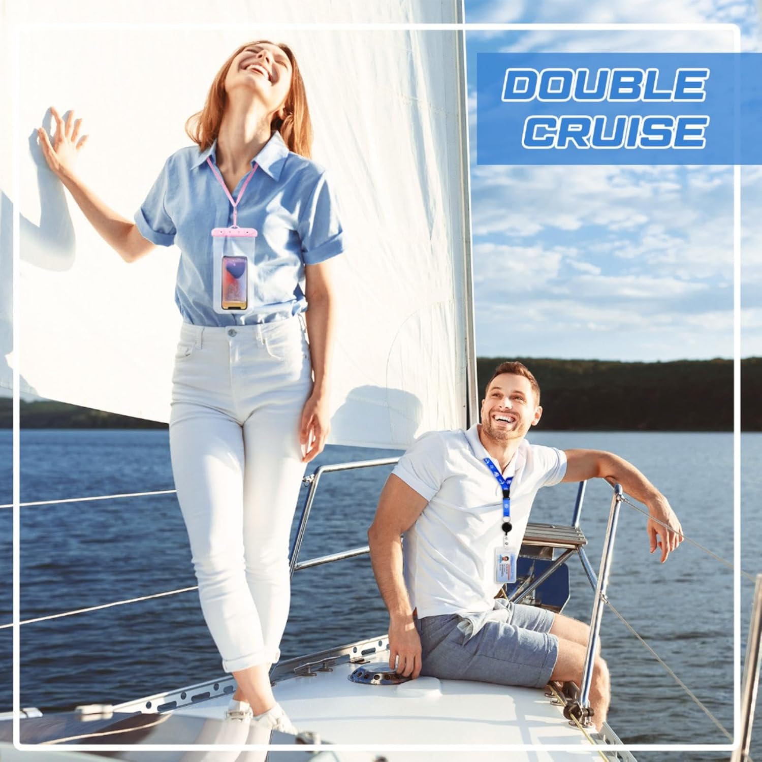 Tenceur 18 Pcs Cruise Essentials Power Strip 6 Hook 2 Card Lanyard 4 Luggage Tag 2 Phone Bag 1 Clothesline 2 Towel Band