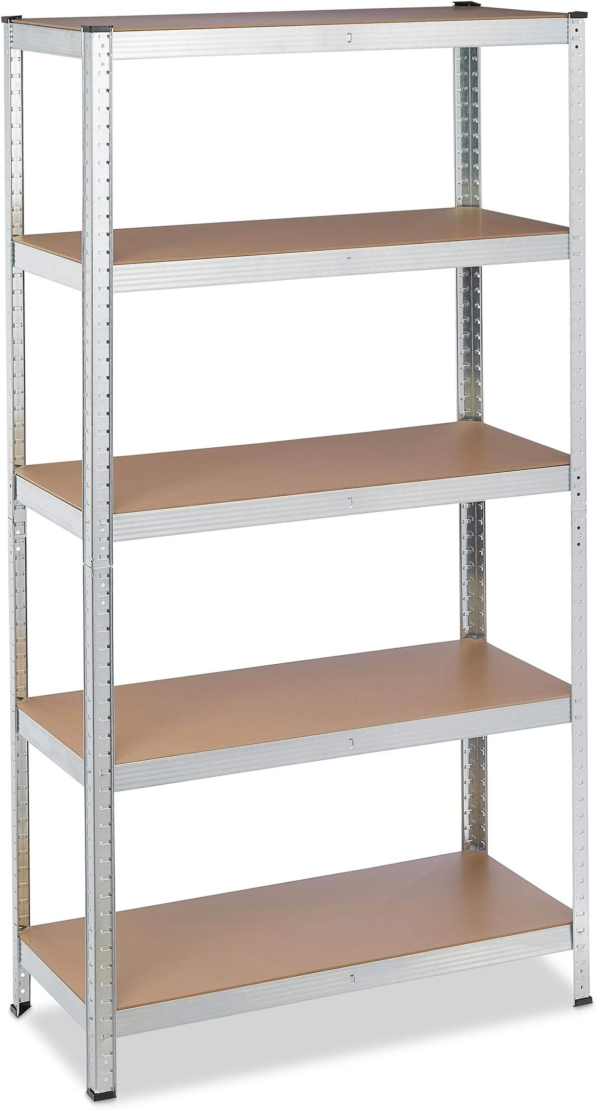 MASKO® 2er-Set Lagerregal Schwerlastregal, Kellerregal , Bis 875 Kg Belastbar, 5 Verstellbare Ablagen Mdf Platten Regal Aus Metall Steckregal Werkstattregal Keller Garage Original