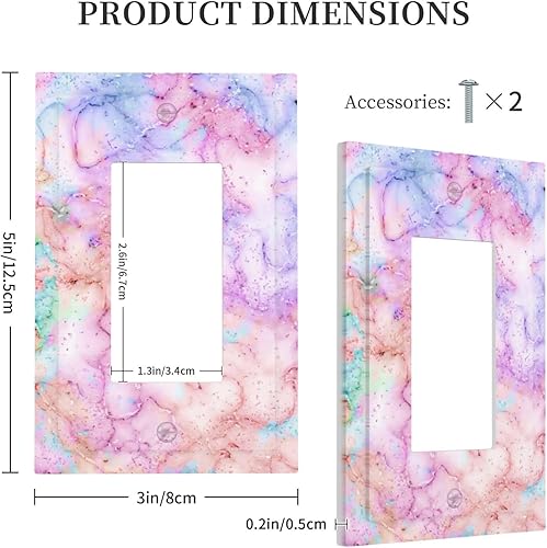 Miniatura 5 de Cubiertas decorativas para placa de interruptor, bonita textura de mármol, 1 banda, decoración individual, cubierta de interruptor de luz GFCI,