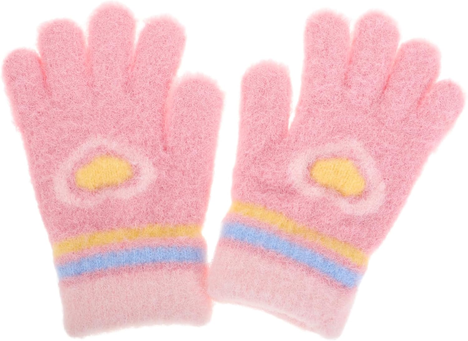 Ipetboom Years Old Boys and Girls Winter Gloves Knitted Boy Girl Mittens for Soft Mittens Cartoon Design Full Finger Gloves for Autumn and Winter