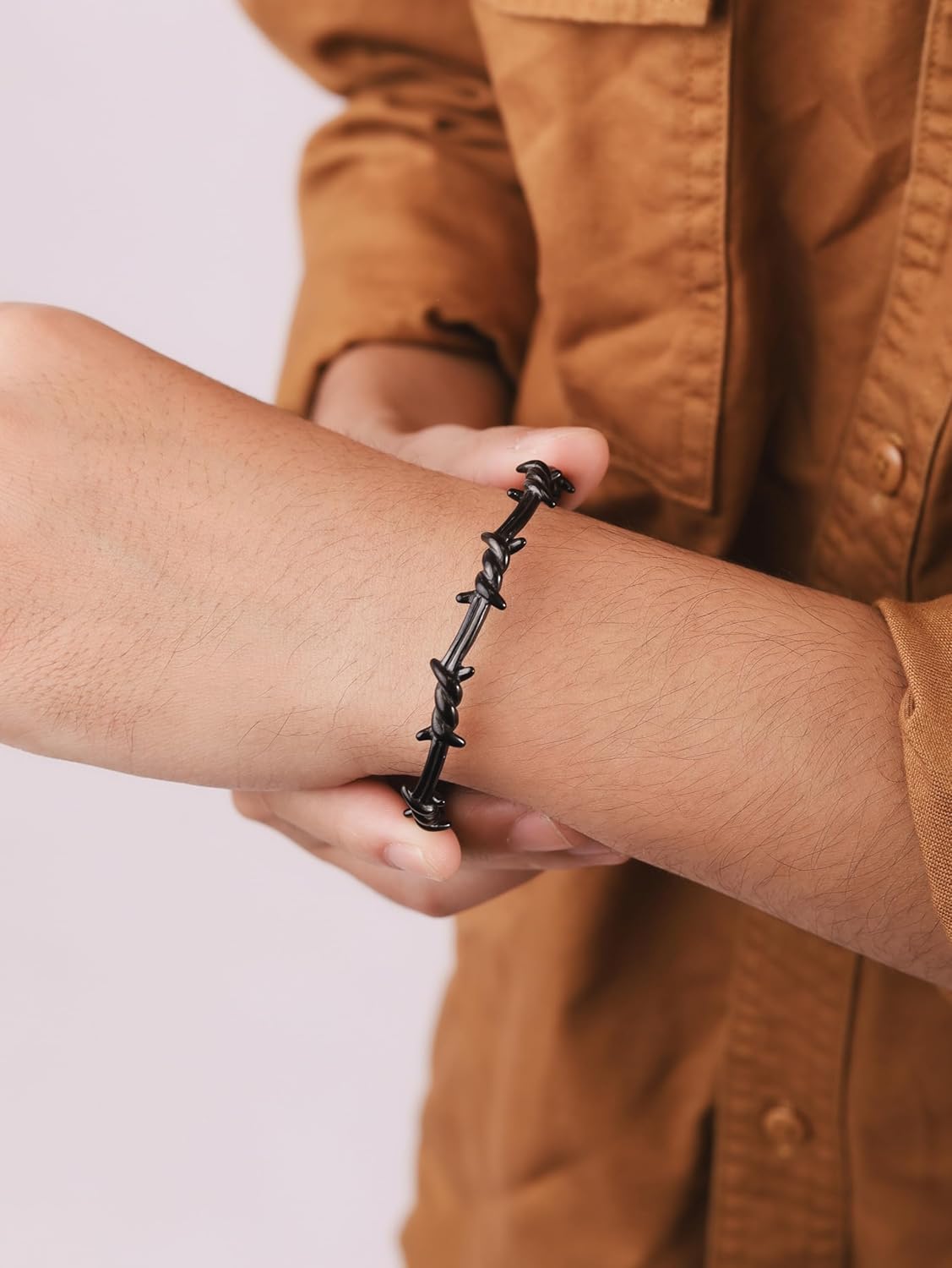 HAQUIL Gothic Punk Barbed Wire Twisted Cuff Bracelet Jewelry Gift for Men and Women - Image 5