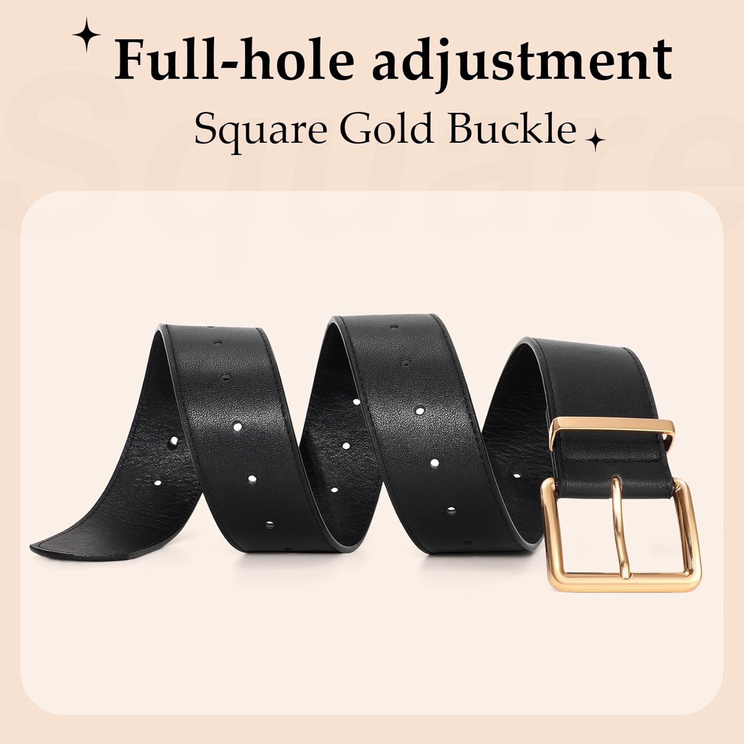 WERFORU Women Wide Belt for Dresses Thick Leather Belt with Big Gold Buckle Fahion Women Chunky Belt - Image 4