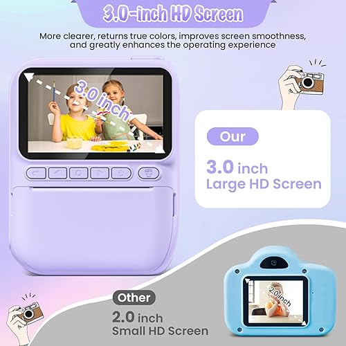Miniatura 2 de Cámara de impresión instantánea para niños, cámara HD de 32MP de 3.0 pulgadas, regalos de cumpleaños para niños de 3, 4, 5, 6, 7, 8, 9, 10, 11, 12