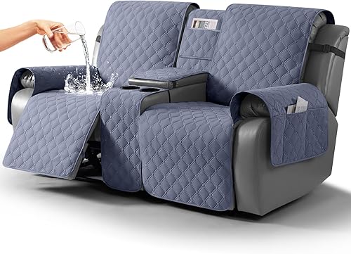 Vista 19 de TAOCOCO Funda para Sillón de Dos Plazas Reclinable 100% Impermeable con Consola Central, Funda de Sofá Reclinable Reversible para 2 Asientos