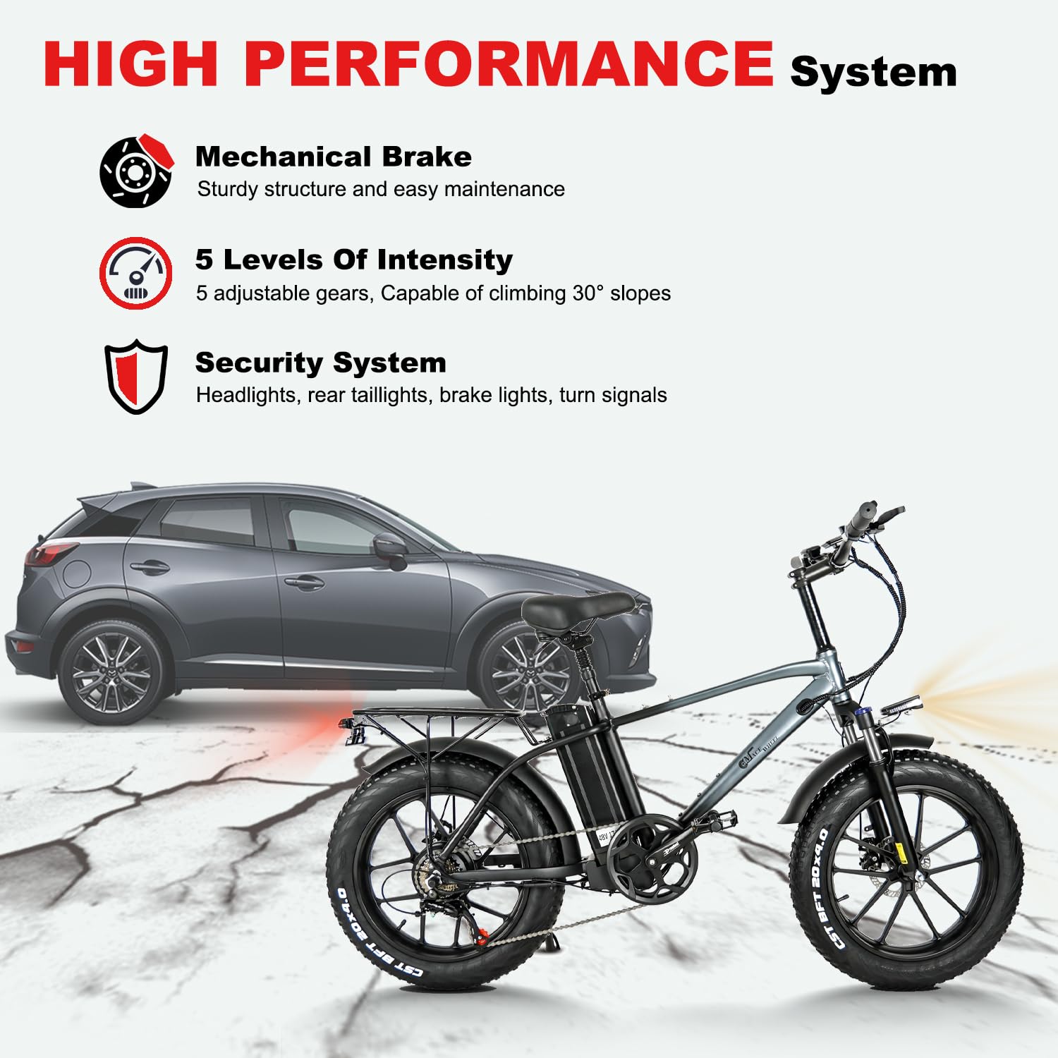 HFRYPShop Electric Bicycle 20 Inch E Bike with 17 Ah/48 V Battery, Pedelec E -Bike
