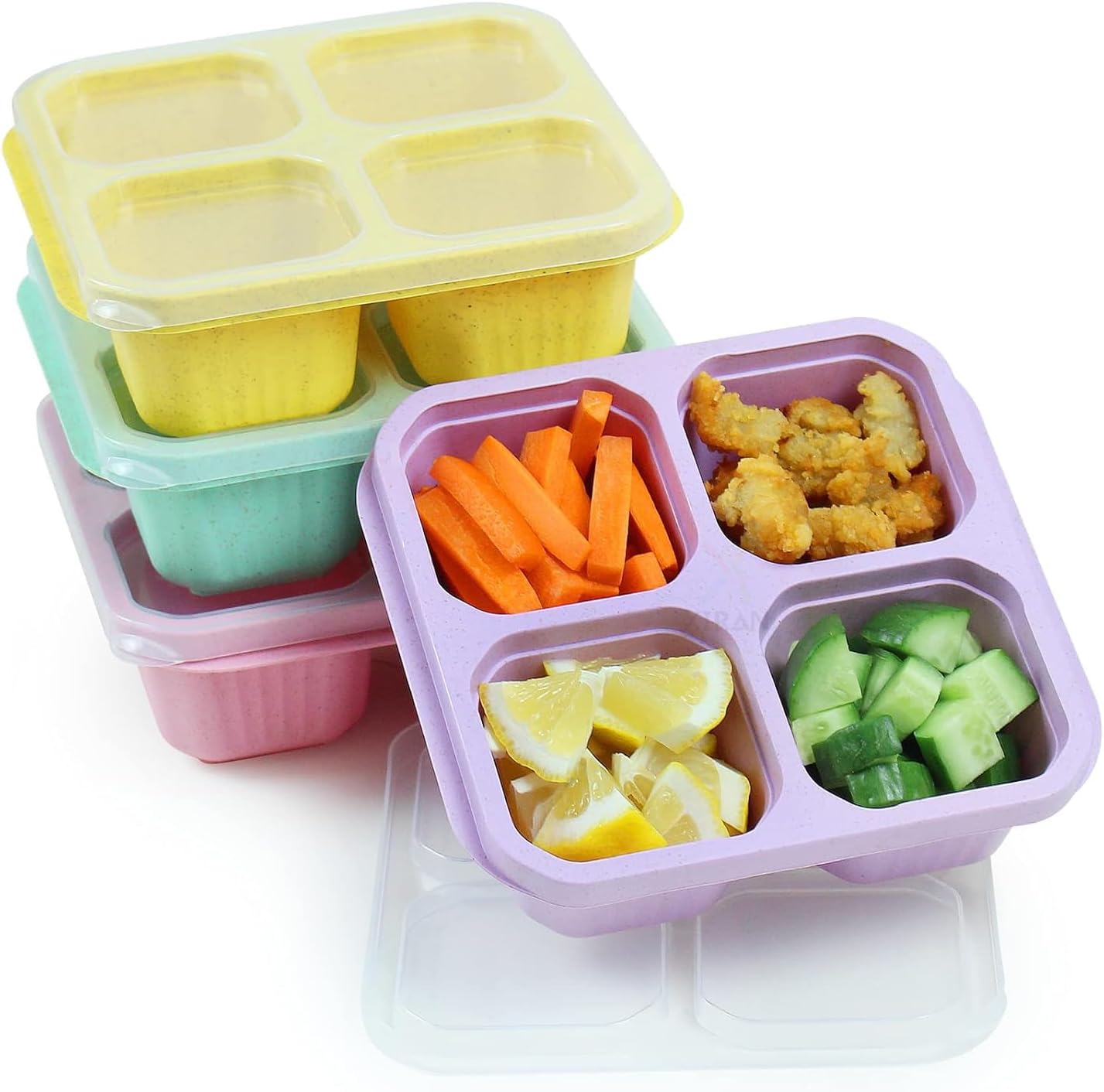 Lunch Box, Fridge Storage Boxes, Dry Fruits Containers for Storage, Fridge Organiser, Storage Containers for Kitchen, Masala Box for Kitchen, Lunch Box for Kids, Adults (Pack of 4)